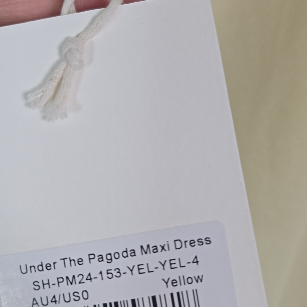 Peppermayo The Pagoda Strapless Yellow Maxi Dress with Neck Scarf Size 0 Nwt. - Picture 8 of 13